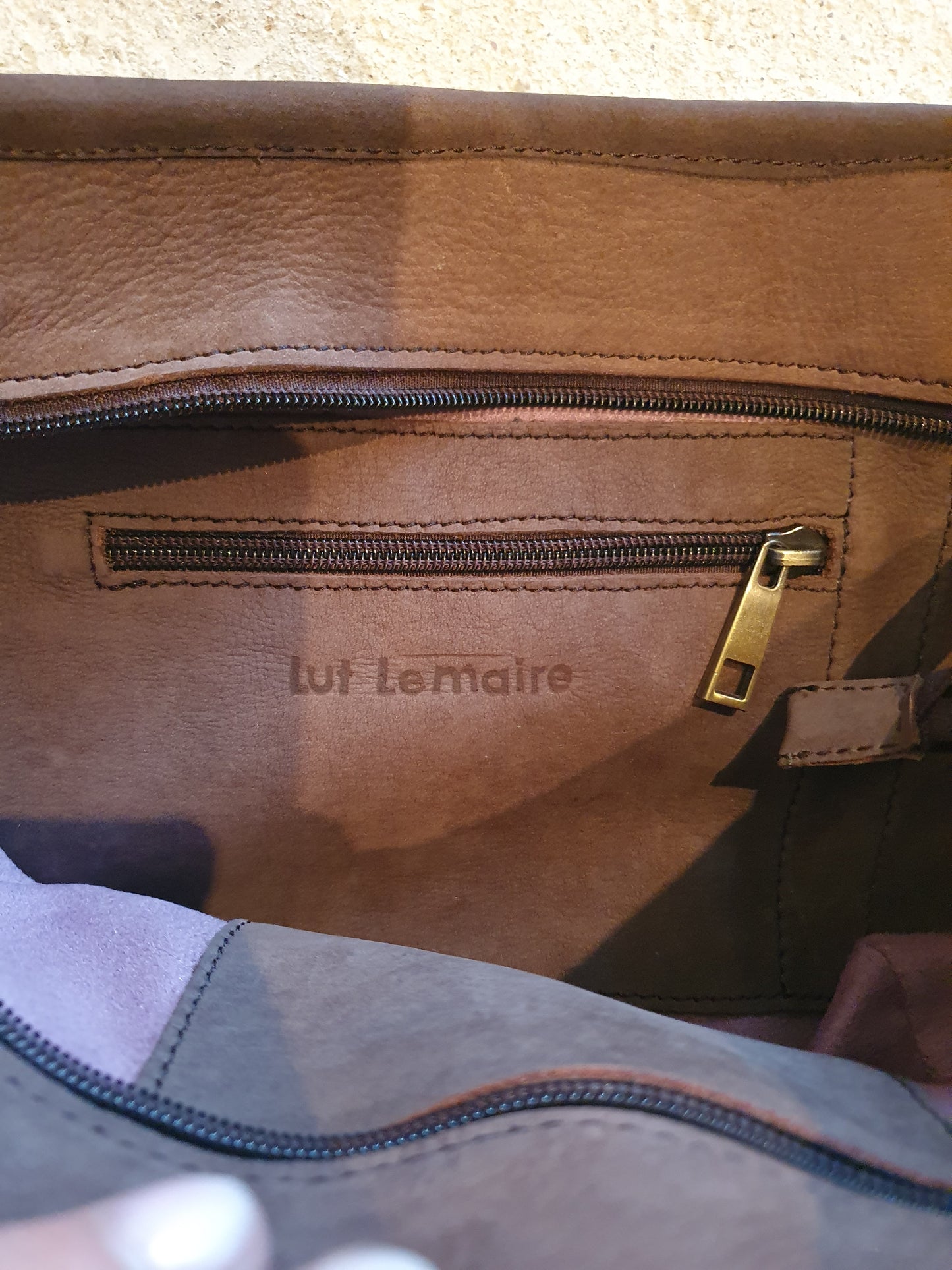 leather & fabric bag FRANCES