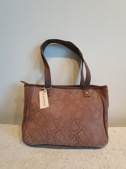 leather & fabric bag FRANCES