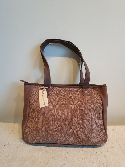 leather & fabric bag FRANCES